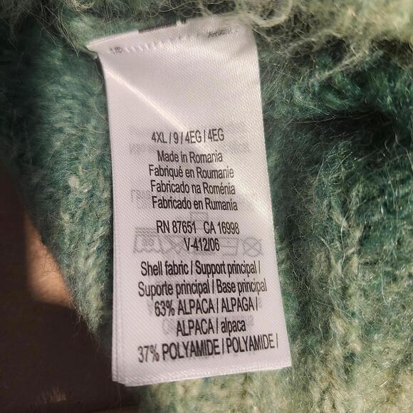 Lacoste Sweater 4XL (9) Green Ombre Alpaca Blend NWT $180 MSRP Logo - Picture 8 of 8